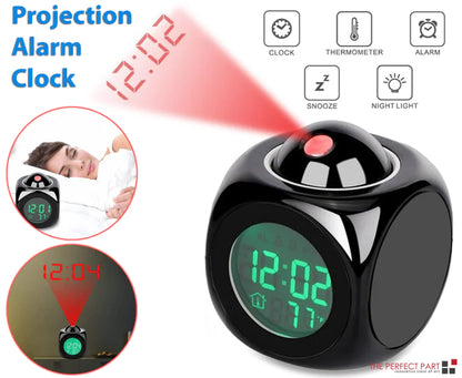 LED Projection Alarm Clock Digital LCD Display USB