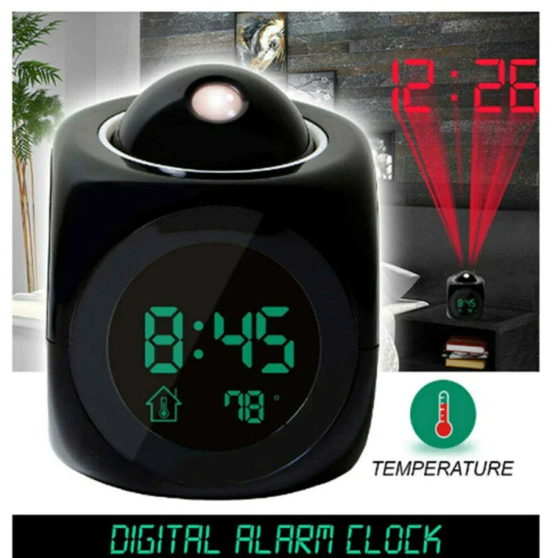 LED Projection Alarm Clock Digital LCD Display USB