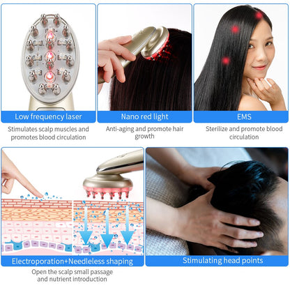 Electric Laser Hair Growth Comb Infrared EMS RF Vibration