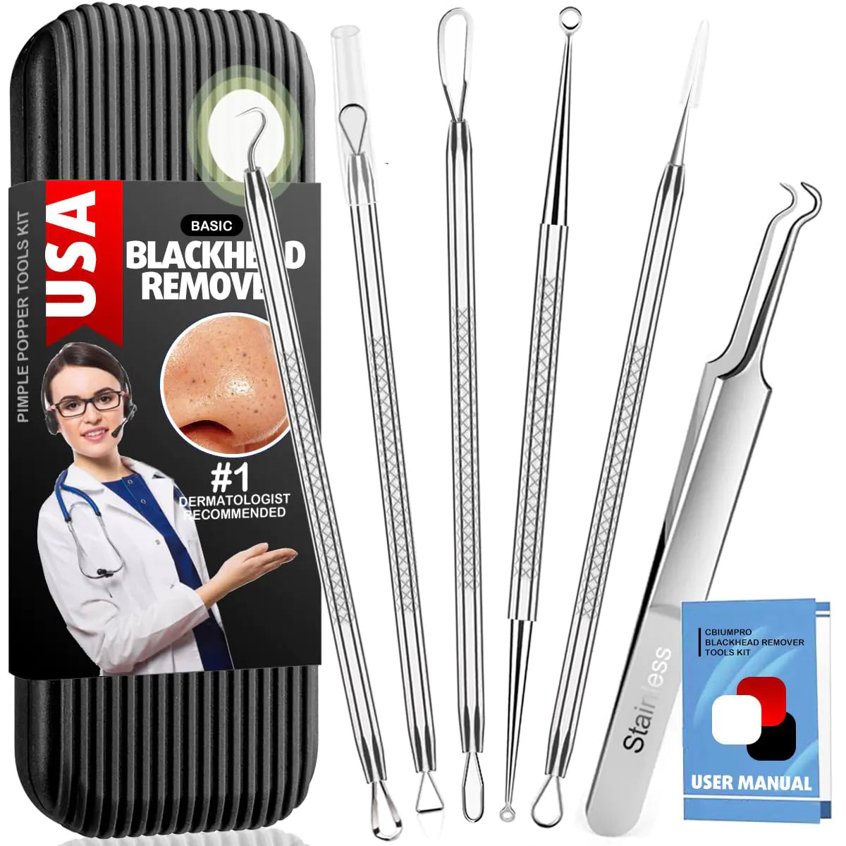 Cbiumpro Blackhead Pimple Popper Tool Kit