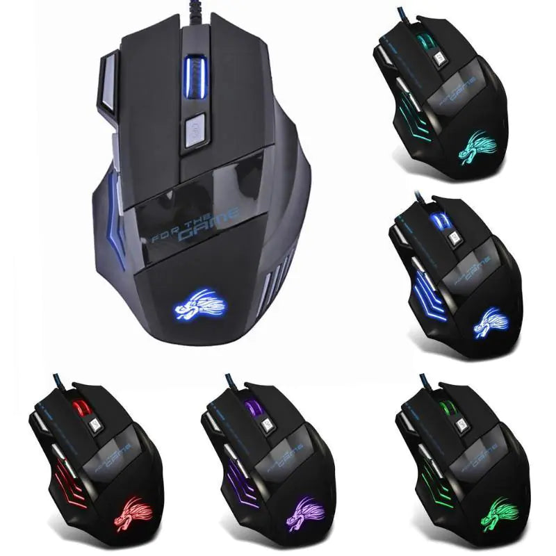 Wired Gaming Mouse 5500DPI 7-Color LED