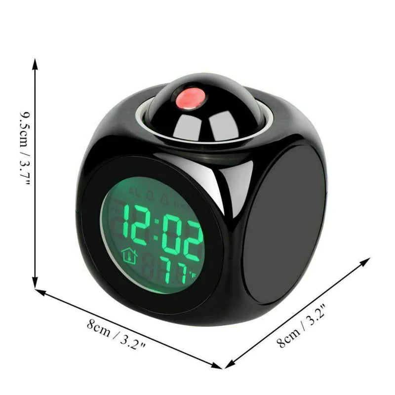 LED Projection Alarm Clock Digital LCD Display USB