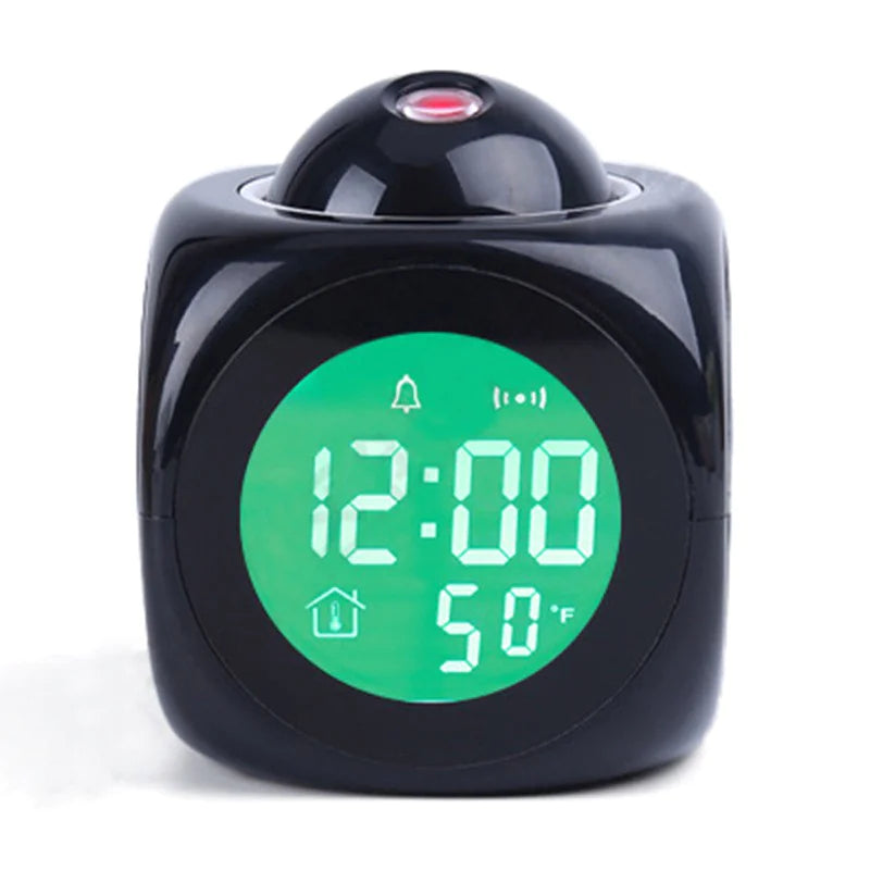 LED Projection Alarm Clock Digital LCD Display USB