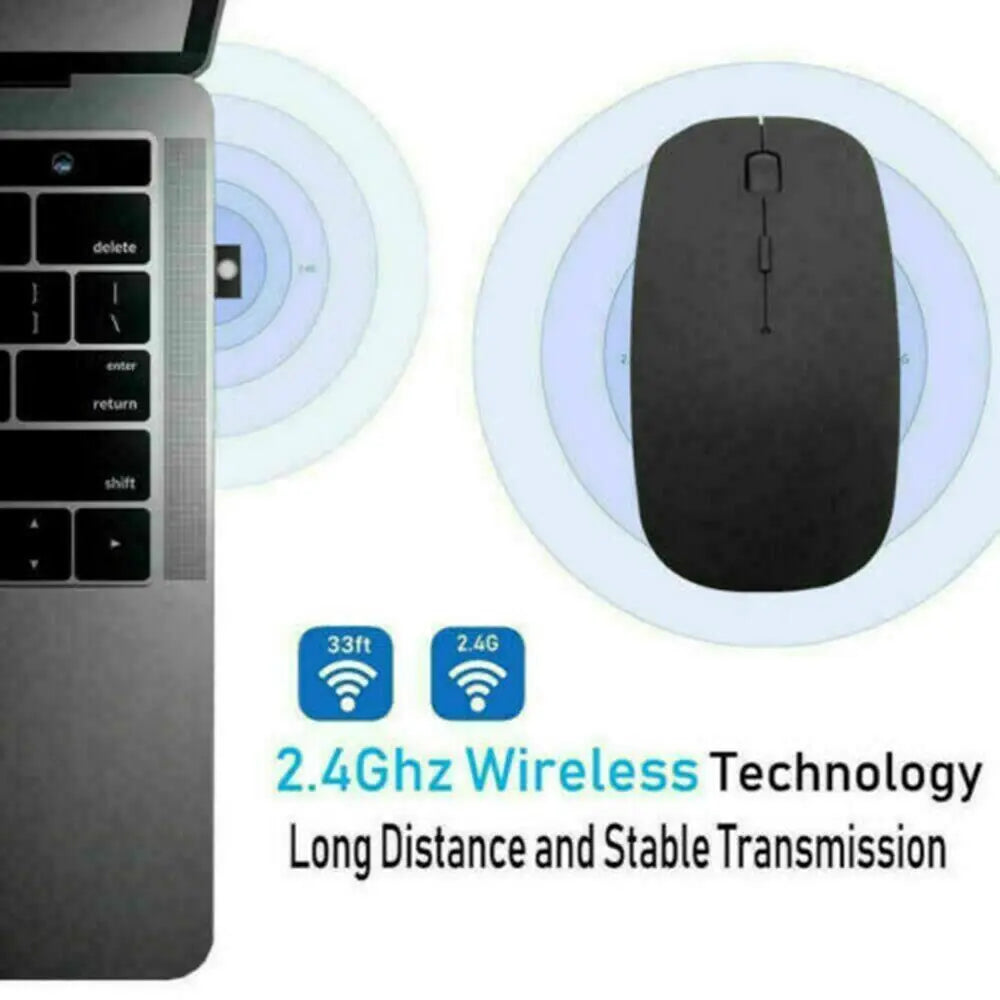 2.4GHz USB Wireless Optical Mouse For Apple Mac Macbook Pro Air PC