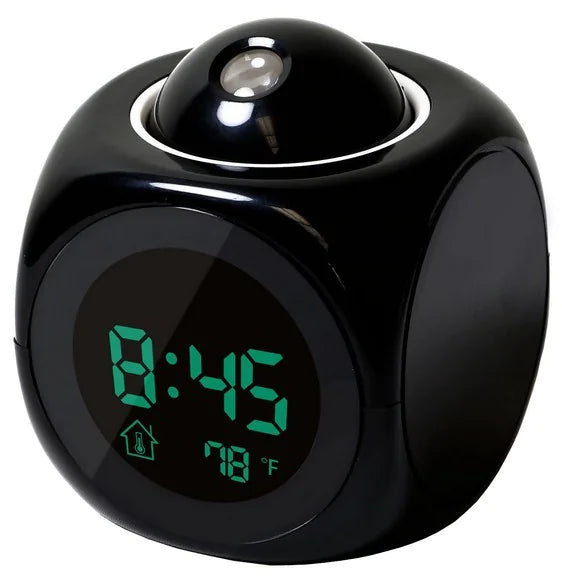 LED Projection Alarm Clock Digital LCD Display USB