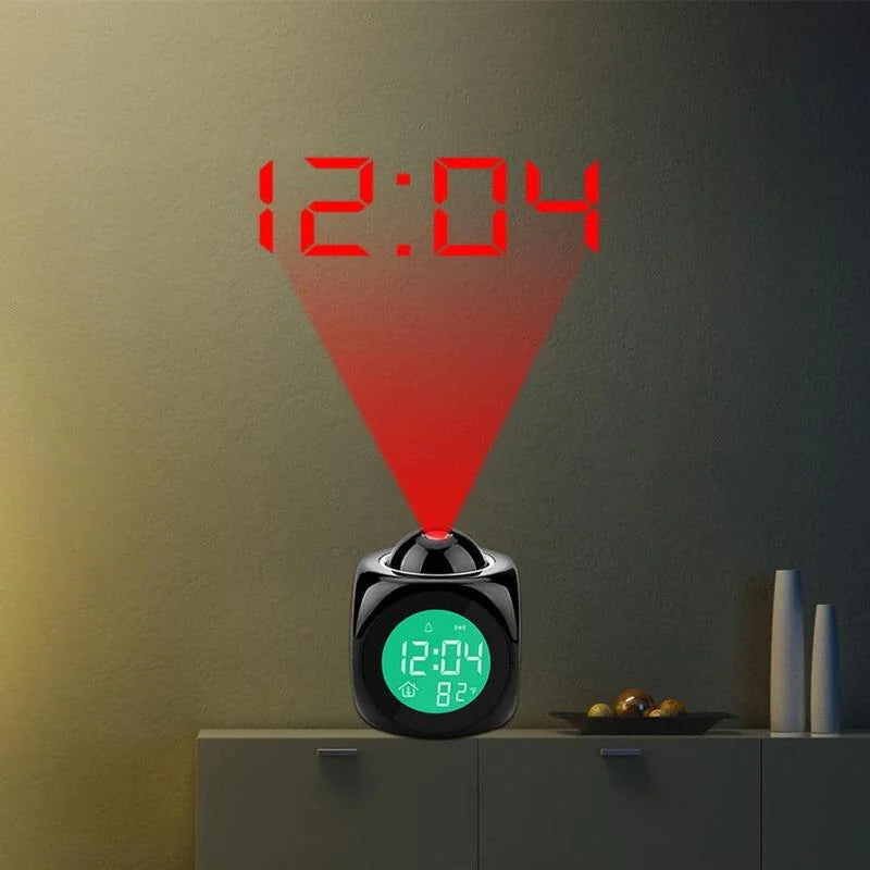 LED Projection Alarm Clock Digital LCD Display USB