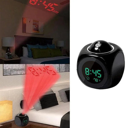 LED Projection Alarm Clock Digital LCD Display USB