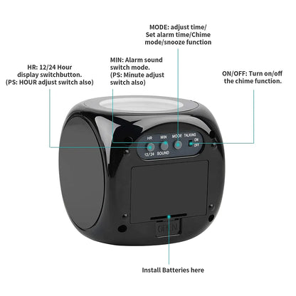 LED Projection Alarm Clock Digital LCD Display USB