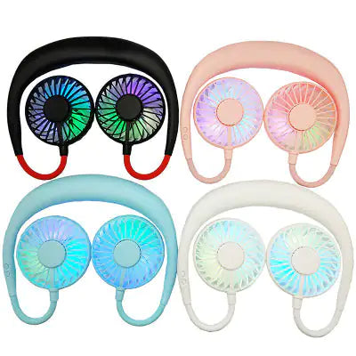 Beat The Heat Double Cool Cordless Breezy Mini Collar Fan